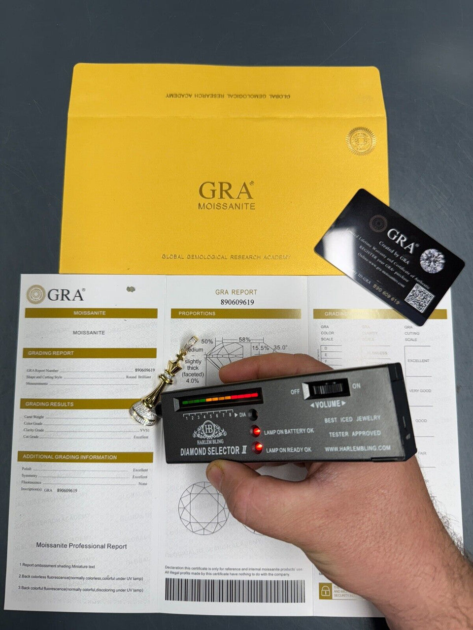 MOISSANITE King Chess Piece Iced Out Pendant - 14k Yellow Gold Vermeil Or 925 Silver - Medium 2.5" MOISSANITE HarlemBling