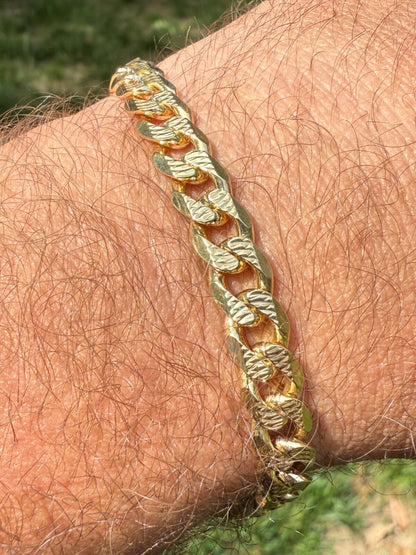 Mens Miami Cuban Bracelet Diamond Cut 14k Gold Vermeil Solid 925 Silver Imported from eBay HarlemBling