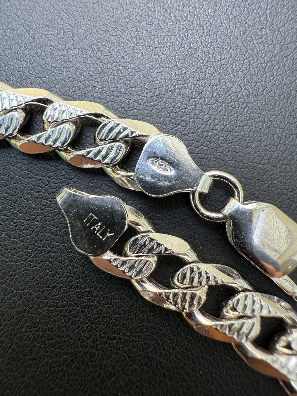 Mens Miami Cuban Bracelet Diamond Cut Solid 925 Silver - Rhodium Finished Imported from eBay HarlemBling