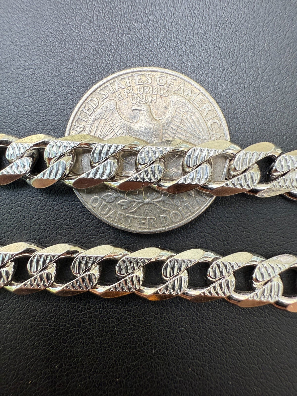 Mens Miami Cuban Bracelet Diamond Cut Solid 925 Silver - Rhodium Finished Imported from eBay HarlemBling