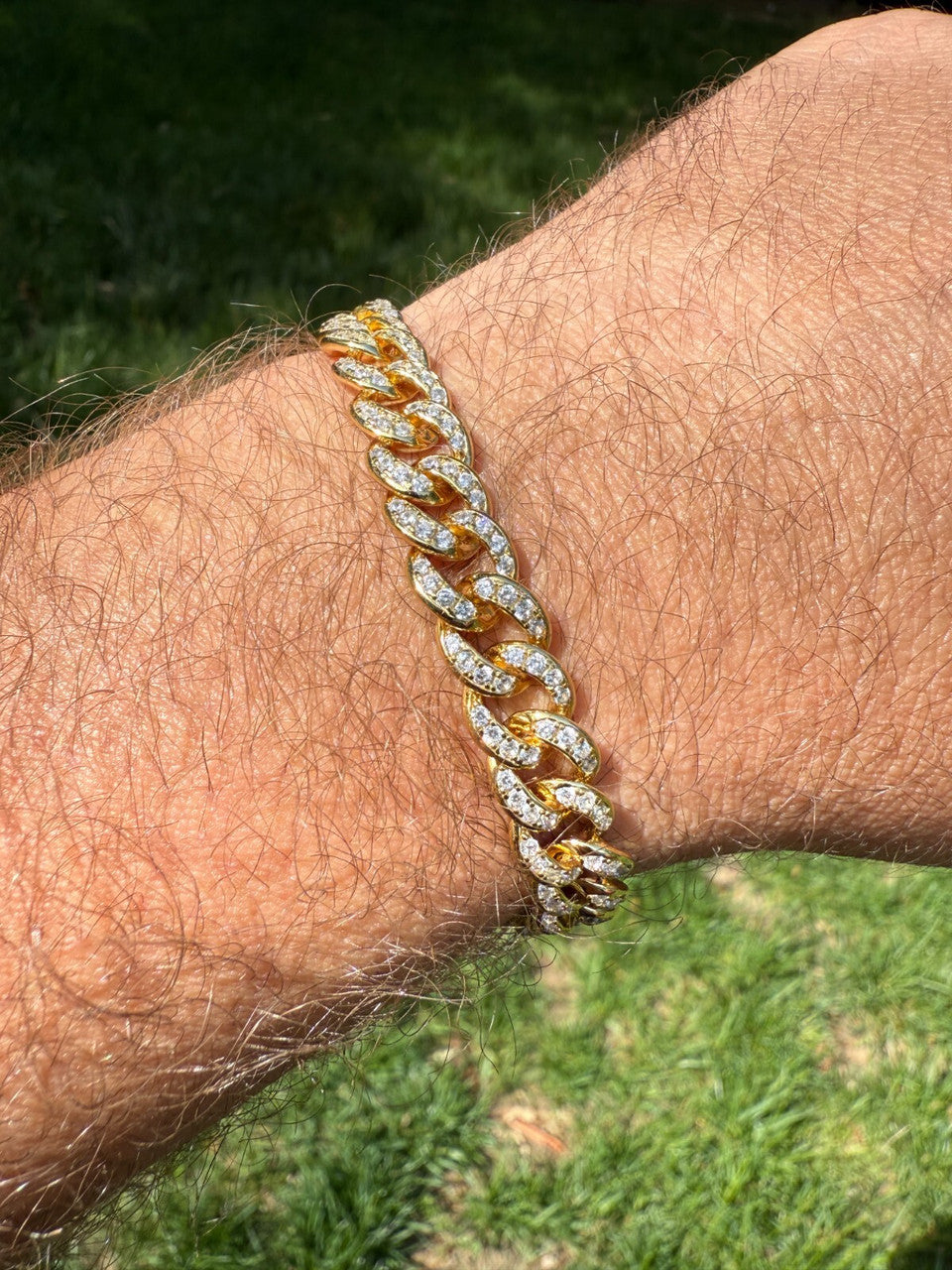 Men's Miami Cuban Link Bracelet Real Solid 925 Silver - 14k Gold Vermeil CZ 9mm Imported from eBay HarlemBling