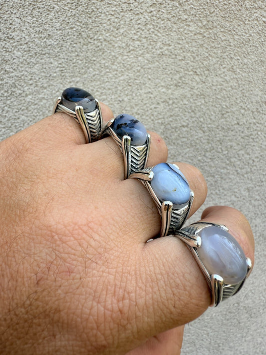Mens Real 925 Silver Agate Natural Stone Handmade Ring Sz 6-13 NO TWO ARE ALIKE Imported from eBay HarlemBling