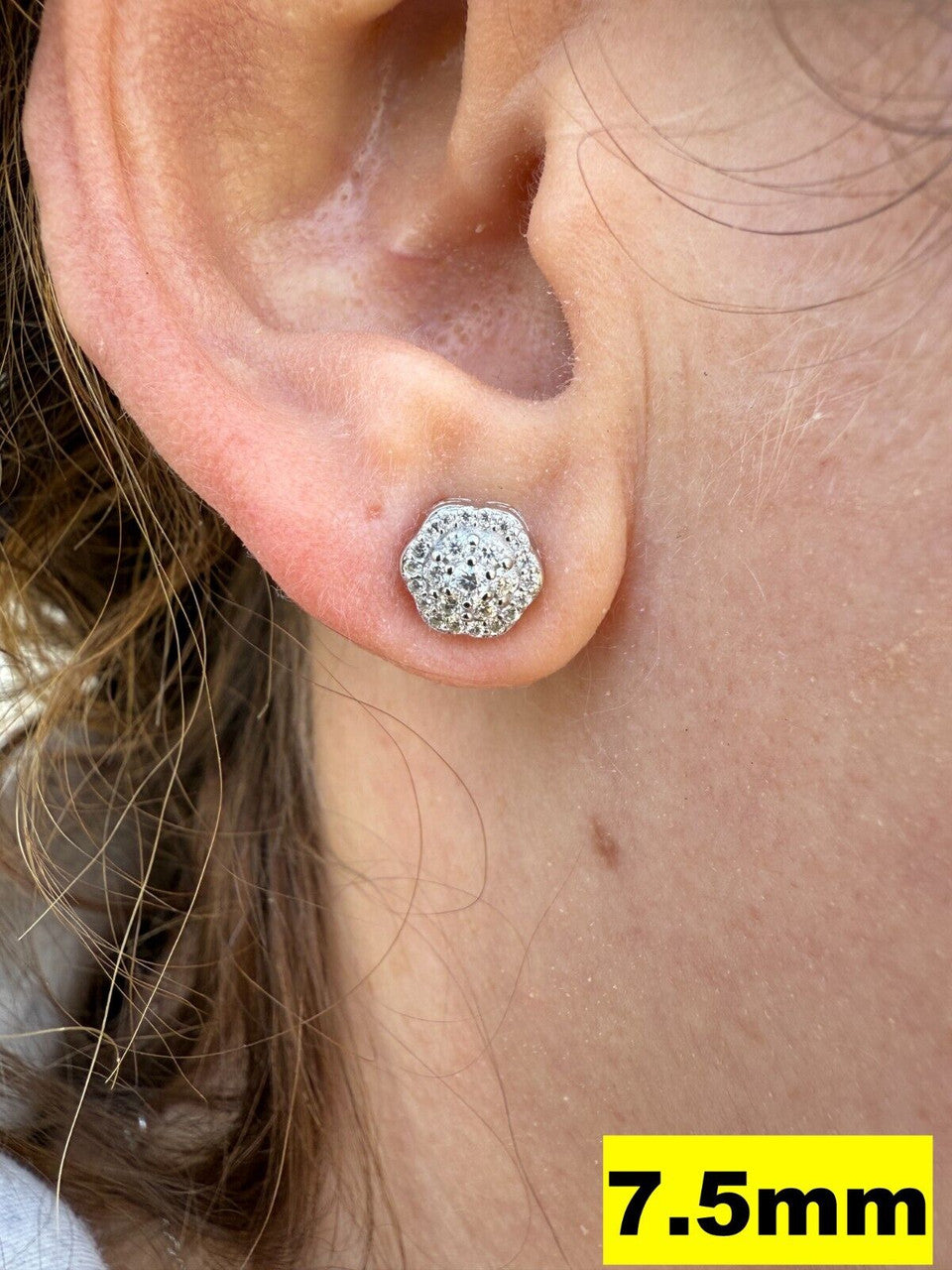 Micropave Cluster Iced Out Earrings - 925 Silver - CZ Stones - 7.5mm-12mm EARRINGS HarlemBling