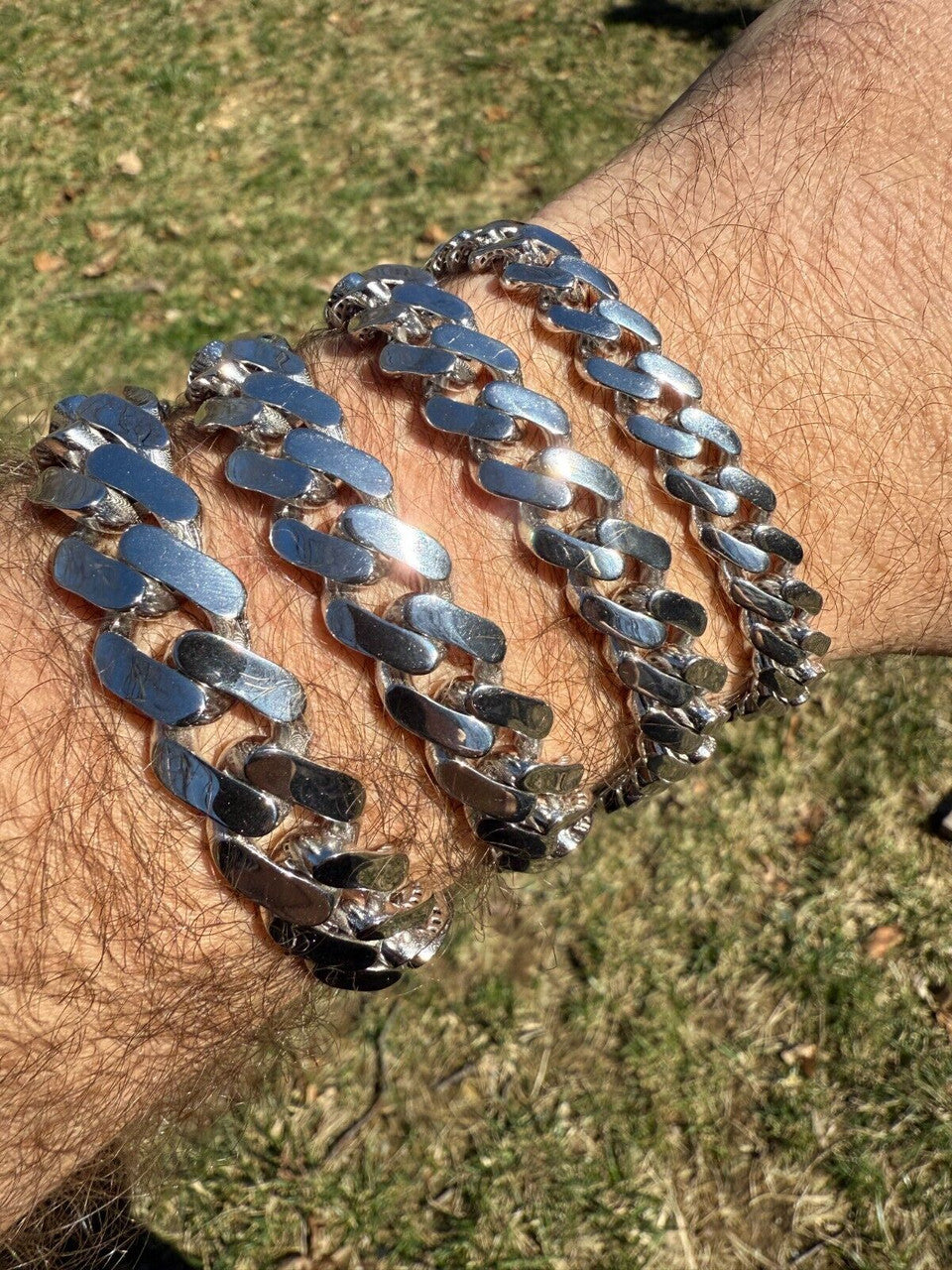 Monaco Cuban Bracelet HOLLOW - Rhodium Finish 925 Sterling Silver - 7"-9" - 9mm-15mm EVERYDAY ESSENTIALS HarlemBling