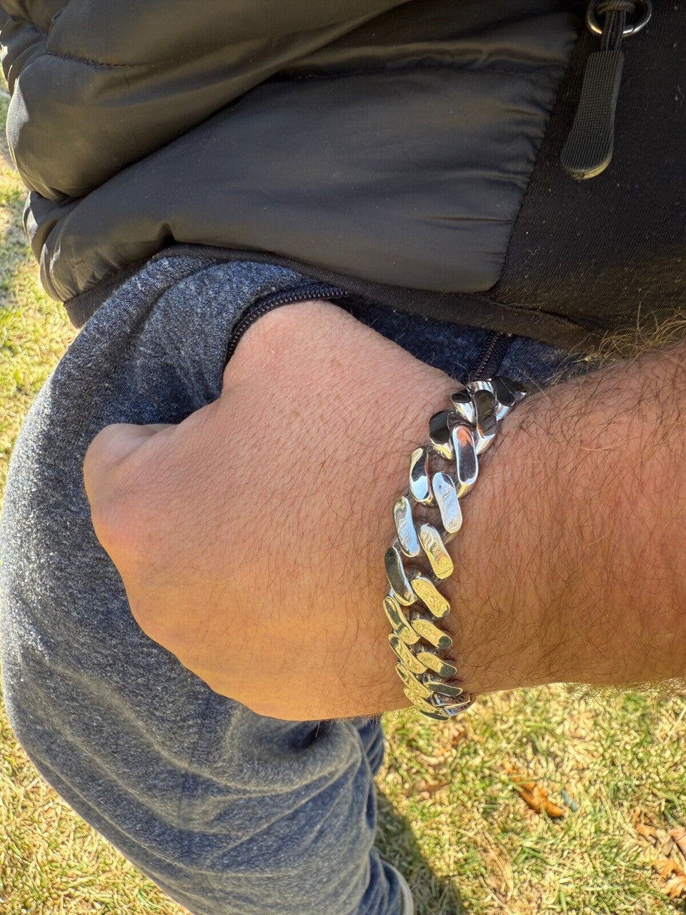 Monaco Cuban Bracelet HOLLOW - Rhodium Finish 925 Sterling Silver - 7"-9" - 9mm-15mm EVERYDAY ESSENTIALS HarlemBling