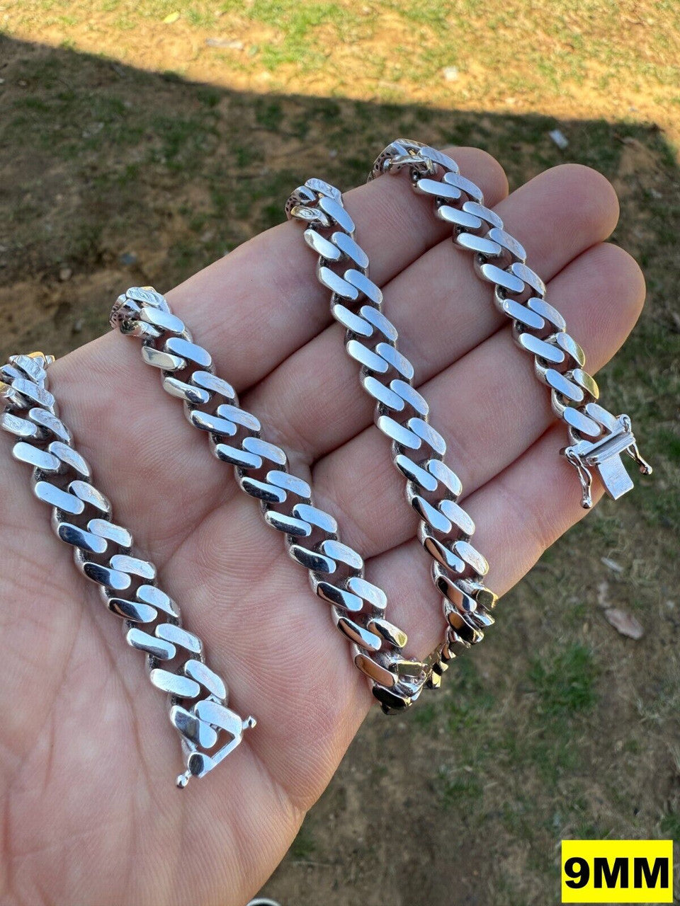 Monaco Cuban Chain Necklace HOLLOW - Rhodium Finish 925 Sterling Silver - 16"-28" - 9mm-15mm EVERYDAY ESSENTIALS HarlemBling