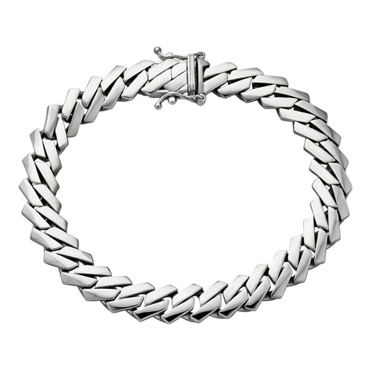 Monaco Prong Cuban Bracelet HOLLOW - Rhodium Finish 925 Sterling Silver - 7"-9" - 9mm-13mm EVERYDAY ESSENTIALS HarlemBling