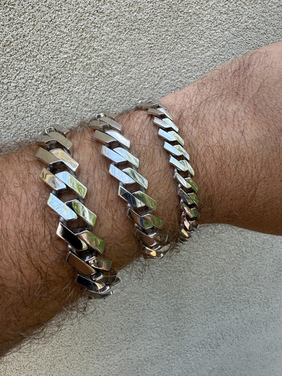 Monaco Prong Cuban Bracelet HOLLOW - Rhodium Finish 925 Sterling Silver - 7"-9" - 9mm-13mm EVERYDAY ESSENTIALS HarlemBling