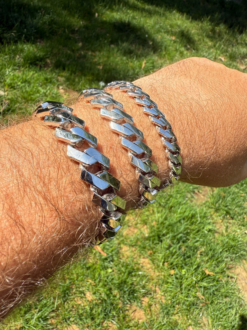 Monaco Prong Cuban Bracelet HOLLOW - Rhodium Finish 925 Sterling Silver - 7"-9" - 9mm-13mm EVERYDAY ESSENTIALS HarlemBling