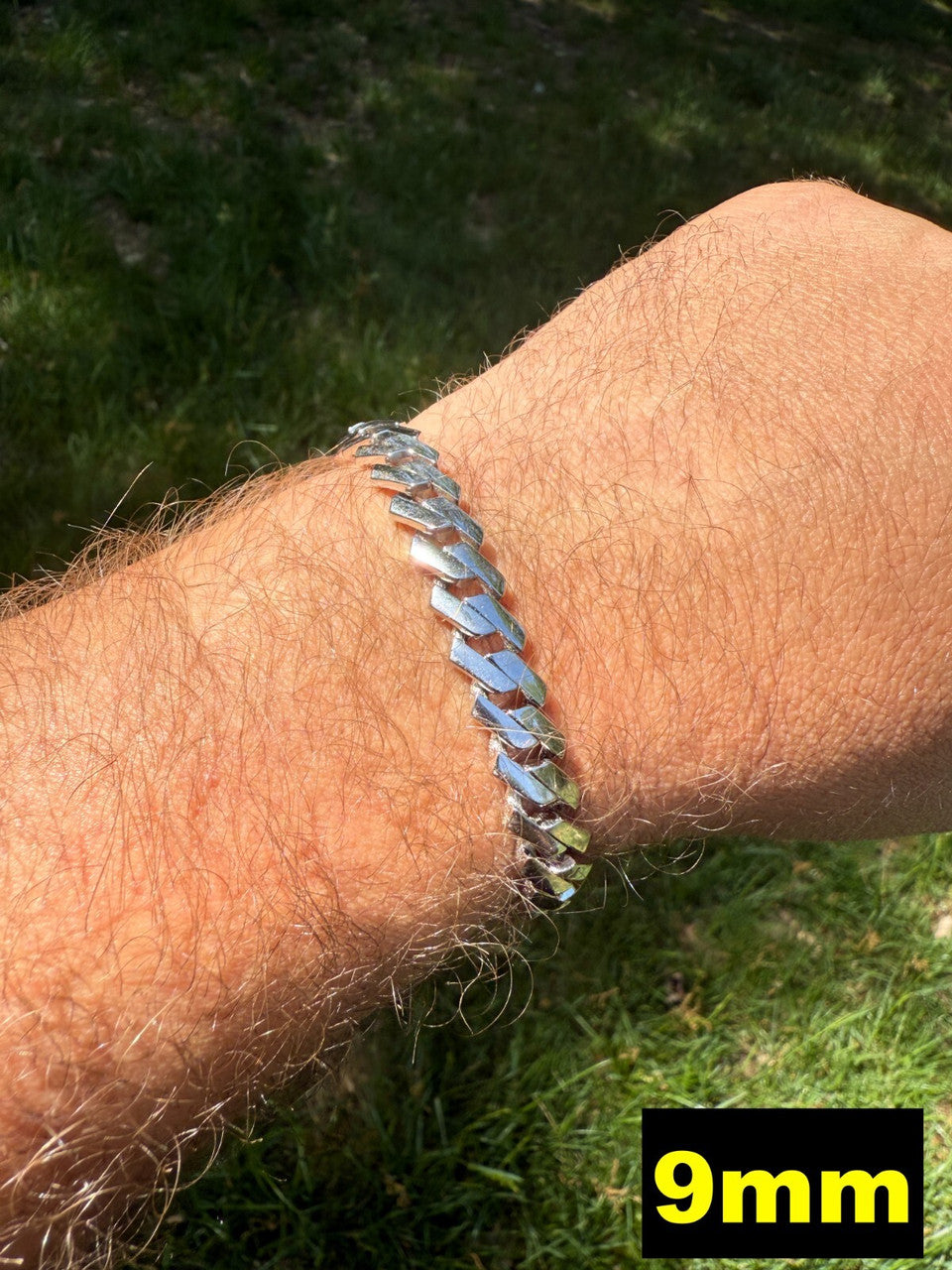 Monaco Prong Cuban Bracelet HOLLOW - Rhodium Finish 925 Sterling Silver - 7"-9" - 9mm-13mm EVERYDAY ESSENTIALS HarlemBling