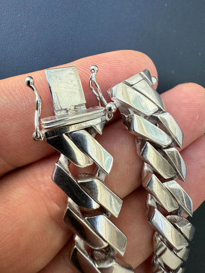 Monaco Prong Cuban Bracelet HOLLOW - Rhodium Finish 925 Sterling Silver - 7"-9" - 9mm-13mm EVERYDAY ESSENTIALS HarlemBling