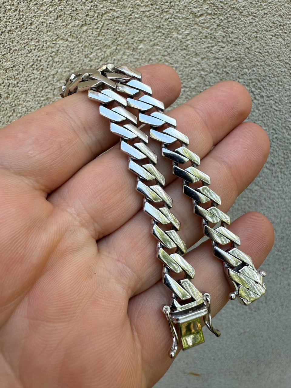 Monaco Prong Cuban Bracelet HOLLOW - Rhodium Finish 925 Sterling Silver - 7"-9" - 9mm-13mm EVERYDAY ESSENTIALS HarlemBling