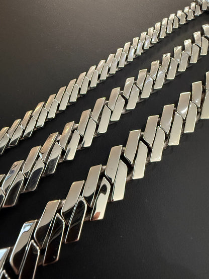 Monaco Prong Cuban Bracelet HOLLOW - Rhodium Finish 925 Sterling Silver - 7"-9" - 9mm-13mm EVERYDAY ESSENTIALS HarlemBling