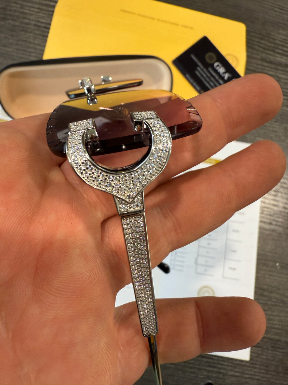 Real 925 Silver Big C VVS MOISSANITE Pink Purple Sunglasses - Iced Buffs Glasses EVERYDAY ESSENTIALS HarlemBling