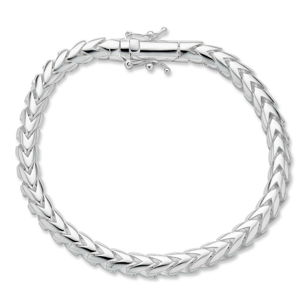 Real 925 Sterling Silver Round Franco Bracelet 5-7mm Handmade W. Box Clasp ITALY Imported from eBay HarlemBling