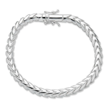 Real 925 Sterling Silver Round Franco Bracelet 5-7mm Handmade W. Box Clasp ITALY Imported from eBay HarlemBling