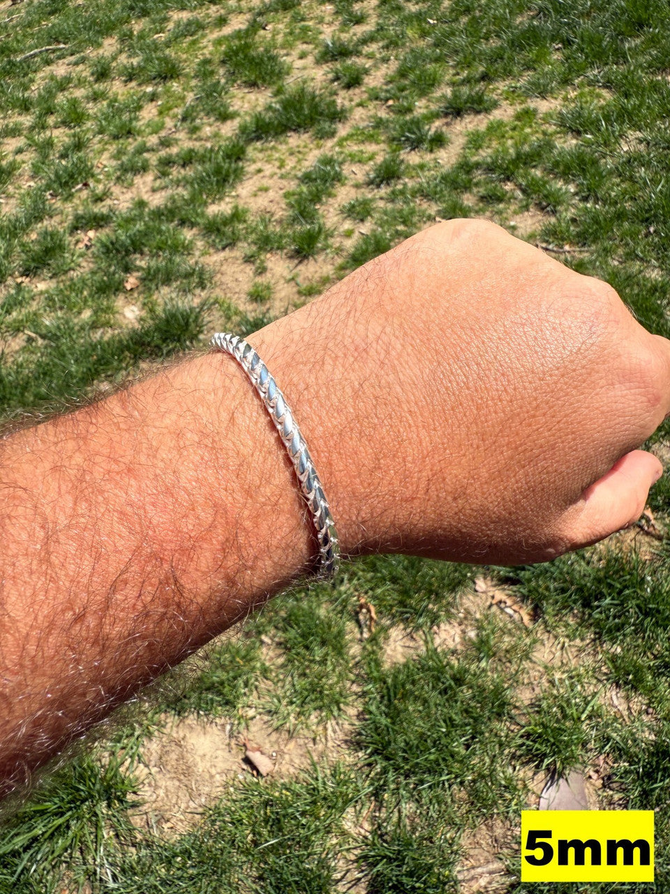 Real 925 Sterling Silver Round Franco Bracelet 5-7mm Handmade W. Box Clasp ITALY Imported from eBay HarlemBling