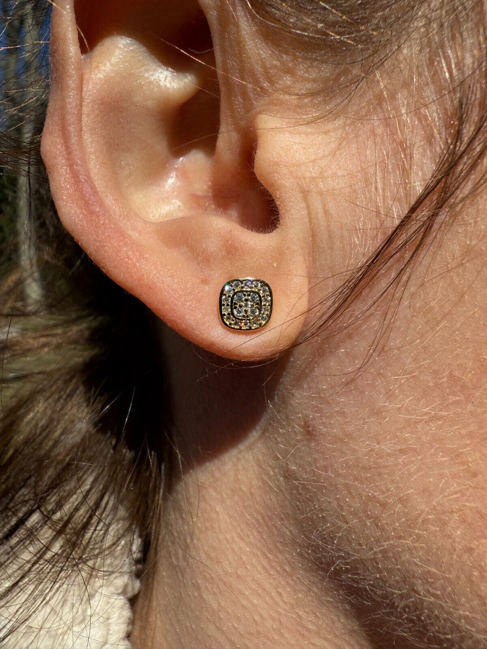 Real Iced Cheap Moissanite Earrings Men Ladies 7mm 14k Gold Over 925 Silver Imported from eBay HarlemBling