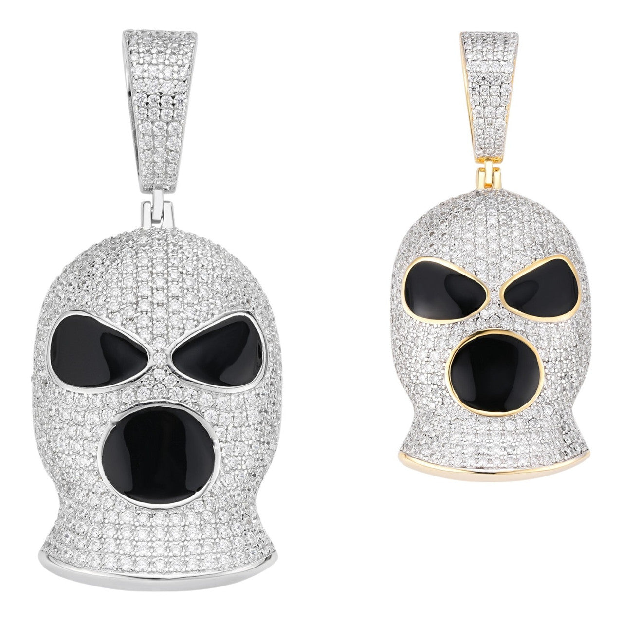 Real Moissanite Gangster Goon Ski Mask Iced Pendant Necklace 925 Silver / Gold Imported from eBay HarlemBling