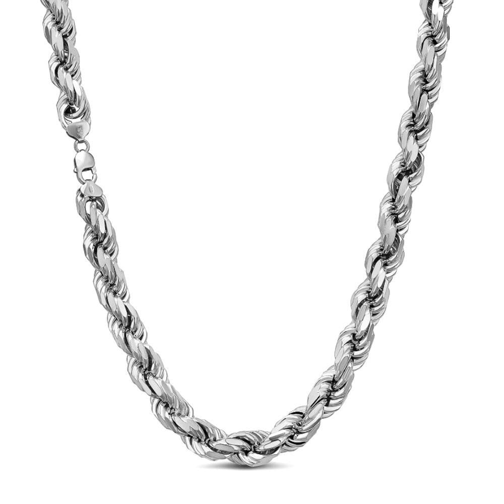 Real Solid 925 Silver 12.5mm Thick Men's Handmade Rope Chain Big Necklace ITALY Imported from eBay HarlemBling