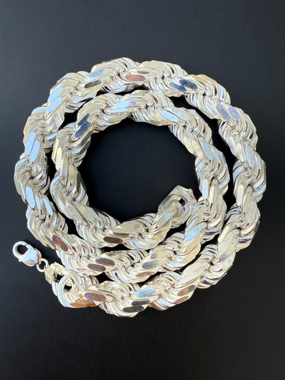 Real Solid 925 Silver 16.5mm Thick Men's Kilo Rope Chain Dookie Necklace ITALY Imported from eBay HarlemBling