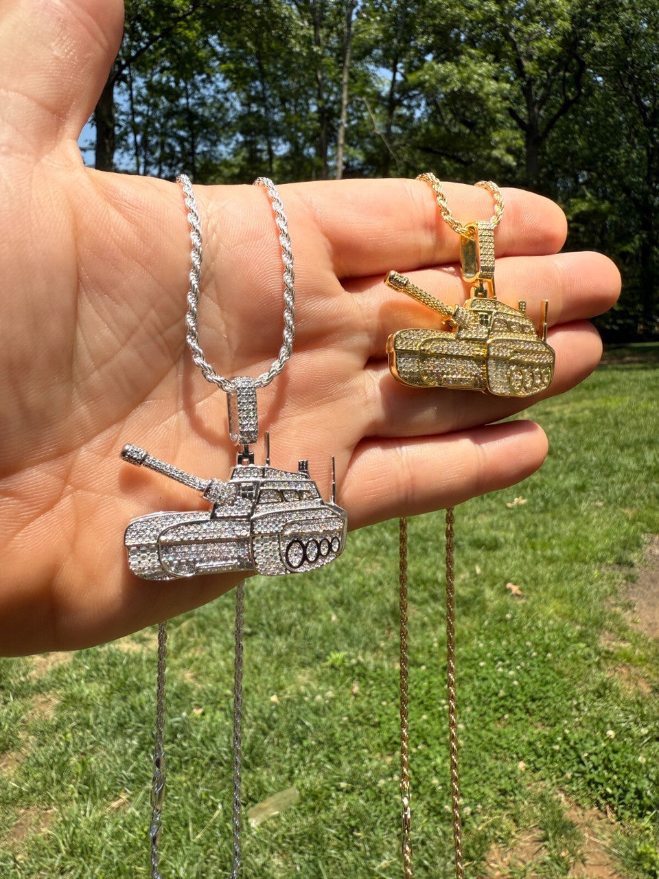 SERIES 6: Limited Edition Moissanite Army Tank Pendant Harlembling x Romeo Brown PENDANTS HarlemBling