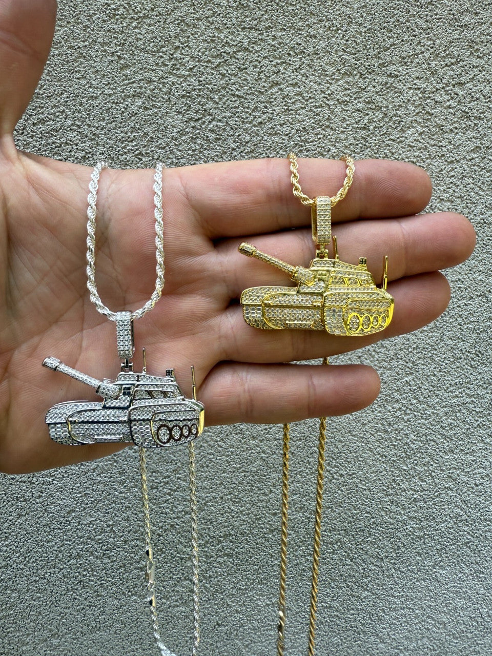 SERIES 6: Limited Edition Moissanite Army Tank Pendant Harlembling x Romeo Brown PENDANTS HarlemBling