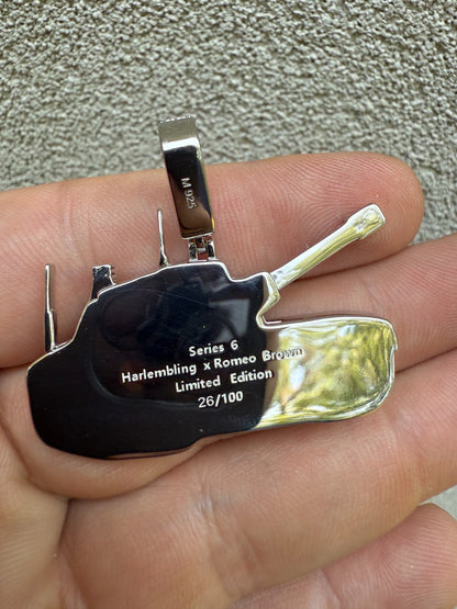 SERIES 6: Limited Edition Moissanite Army Tank Pendant Harlembling x Romeo Brown PENDANTS HarlemBling