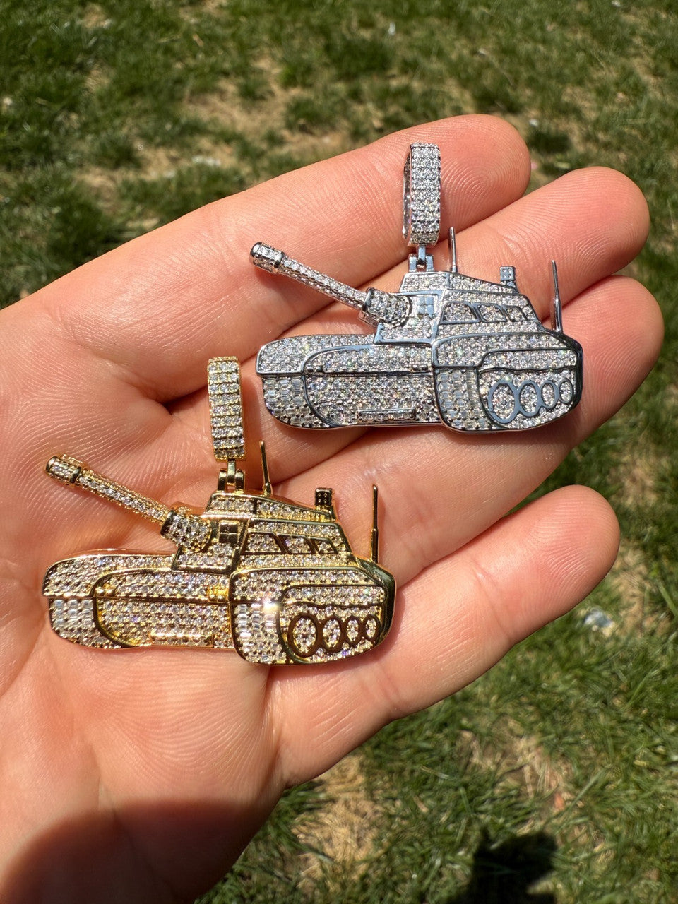 SERIES 6: Limited Edition Moissanite Army Tank Pendant Harlembling x Romeo Brown PENDANTS HarlemBling