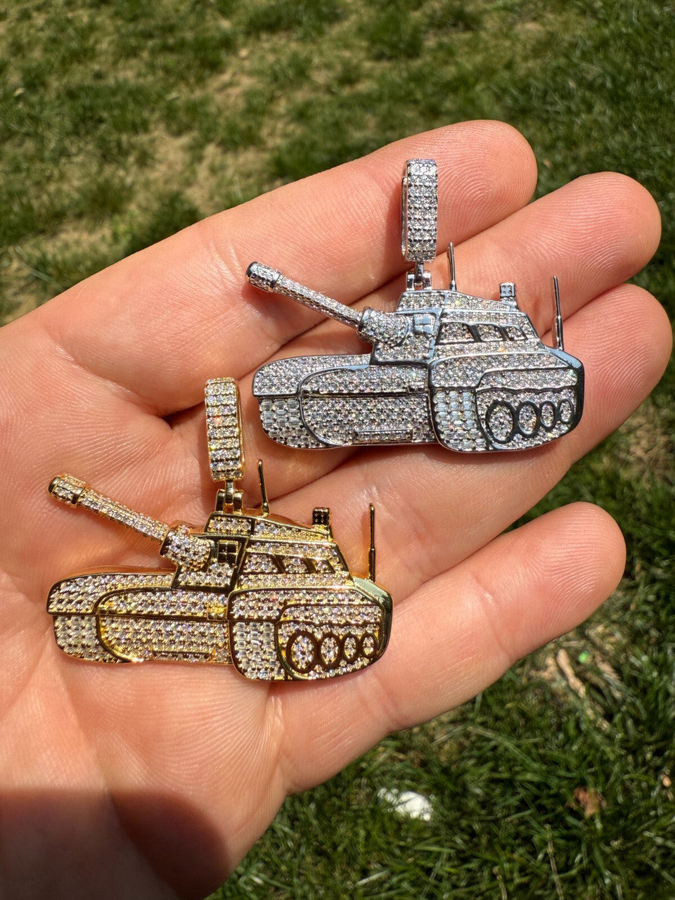 SERIES 6: Limited Edition Moissanite Army Tank Pendant Harlembling x Romeo Brown PENDANTS HarlemBling