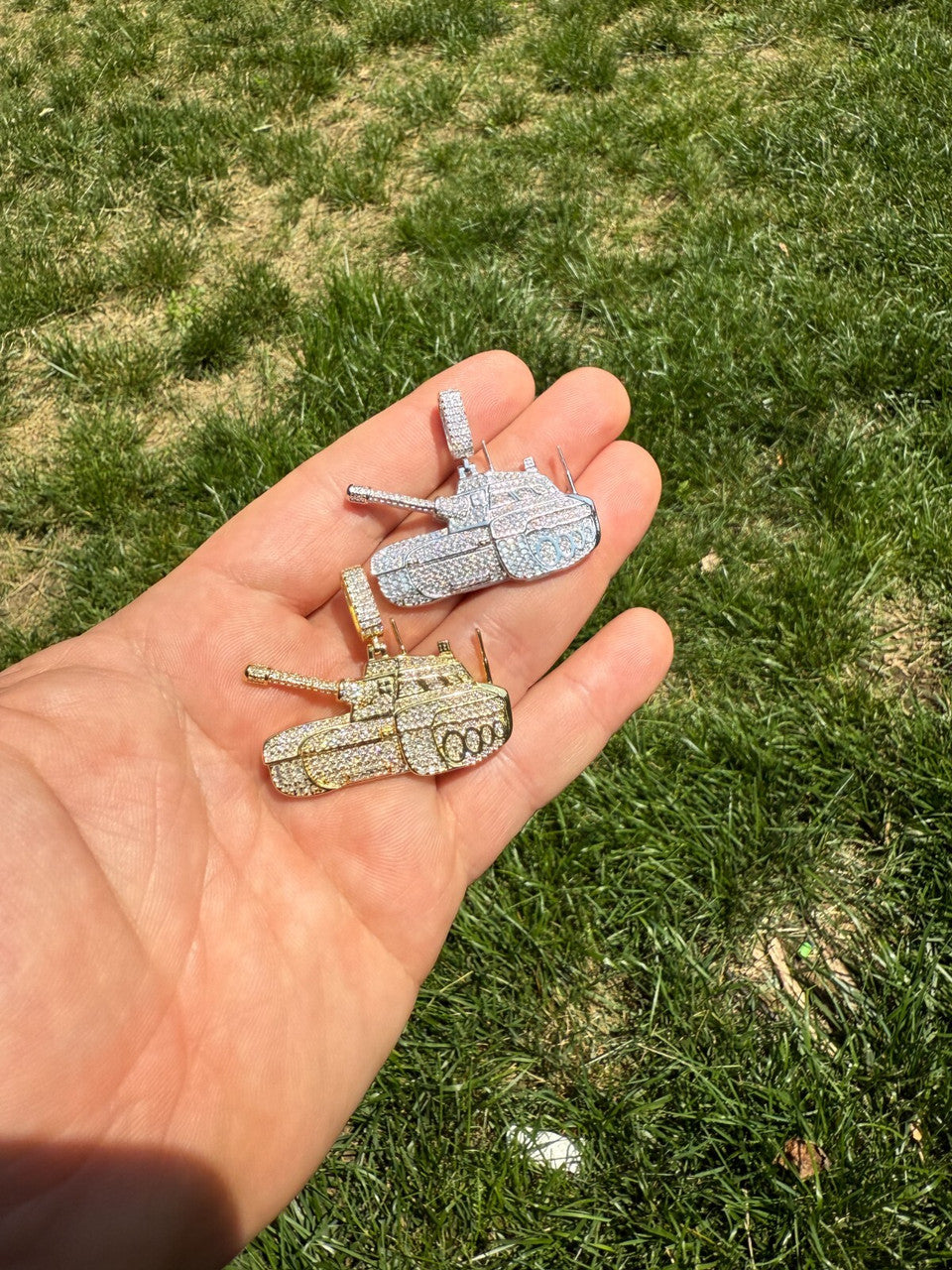 SERIES 6: Limited Edition Moissanite Army Tank Pendant Harlembling x Romeo Brown PENDANTS HarlemBling