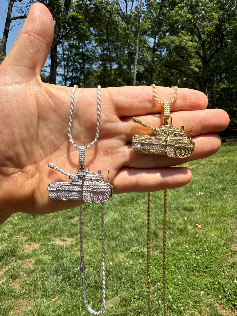 SERIES 6: Limited Edition Moissanite Army Tank Pendant Harlembling x Romeo Brown PENDANTS HarlemBling
