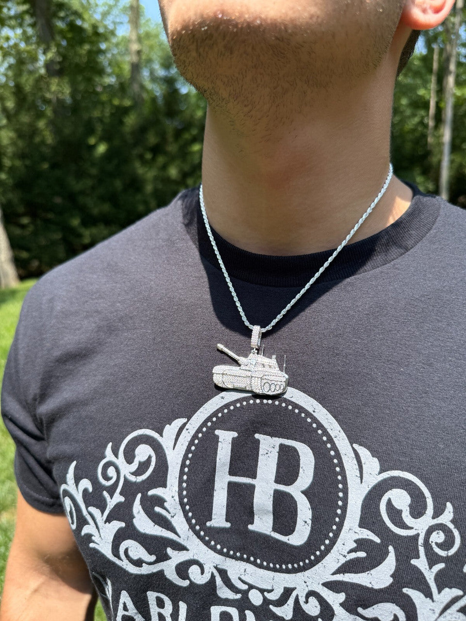 SERIES 6: Limited Edition Moissanite Army Tank Pendant Harlembling x Romeo Brown PENDANTS HarlemBling