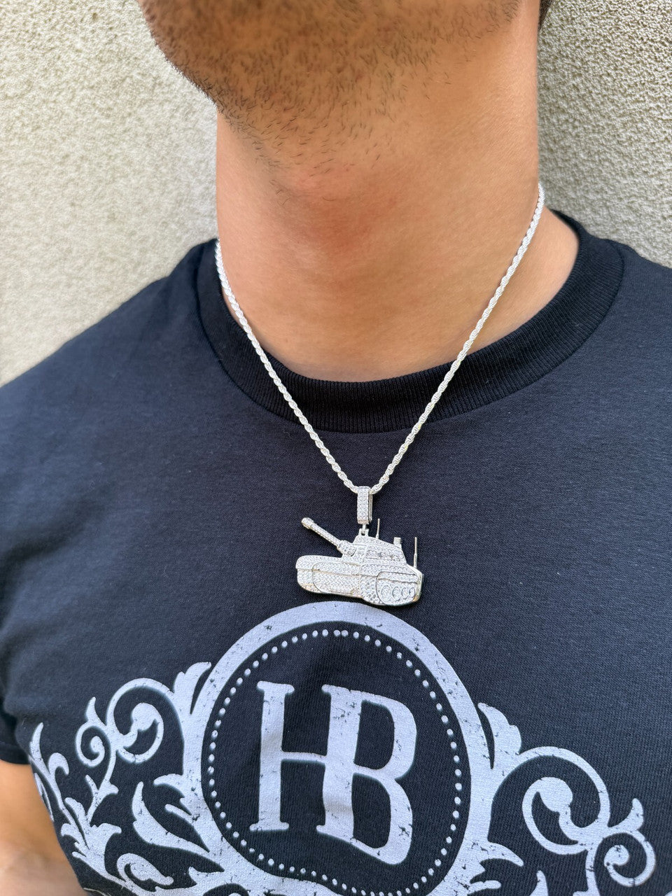 SERIES 6: Limited Edition Moissanite Army Tank Pendant Harlembling x Romeo Brown PENDANTS HarlemBling