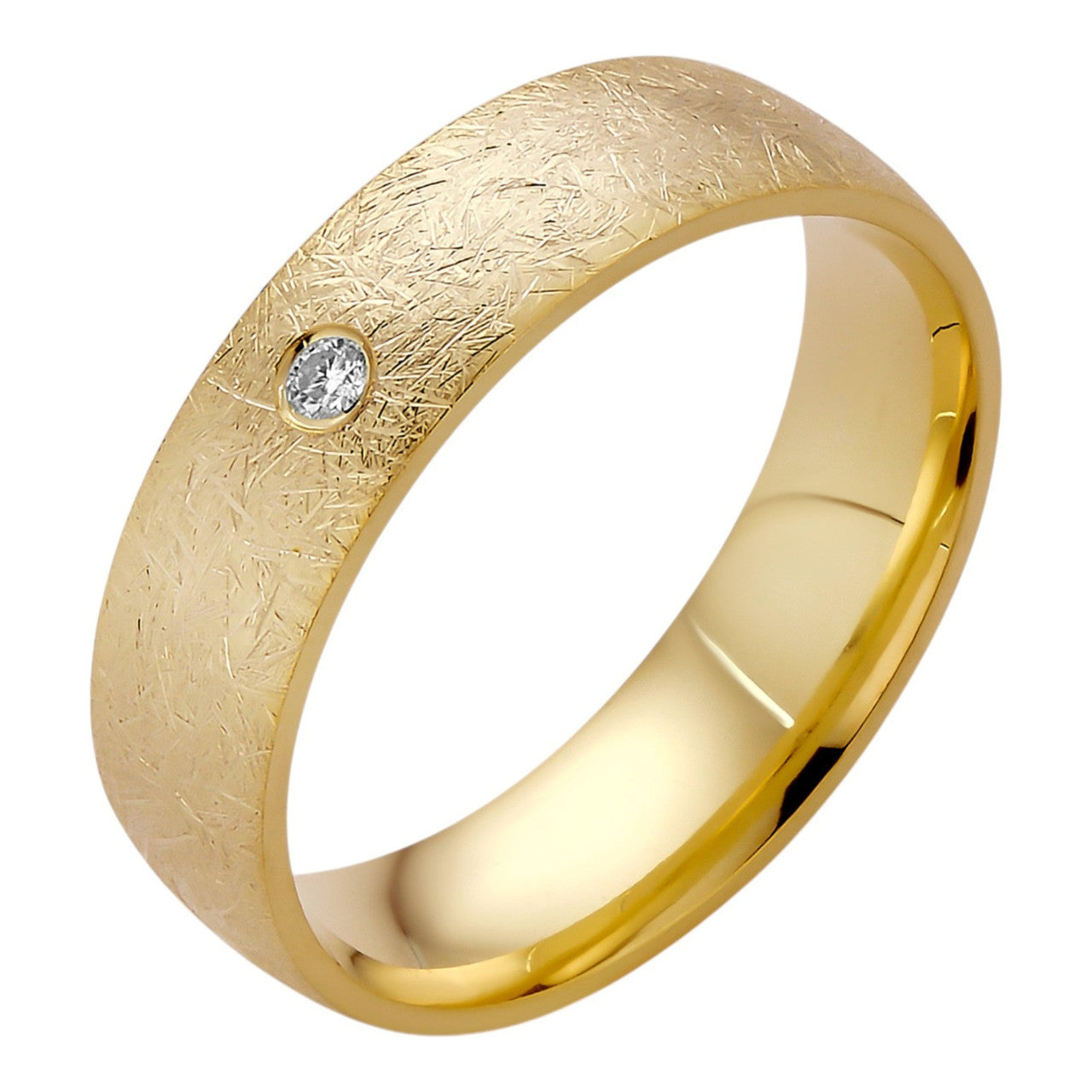 Scraped 14k Gold Over 925 Silver 6mm Wedding Band Ring W. Solitaire Moissanite Imported from eBay HarlemBling