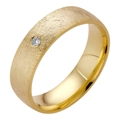 Scraped 14k Gold Over 925 Silver 6mm Wedding Band Ring W. Solitaire Moissanite Imported from eBay HarlemBling