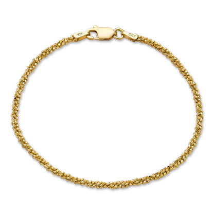 Sparkle Link Bracelet - 14k Gold Vermeil 925 Sterling Silver - 6"-8.5" - 3mm