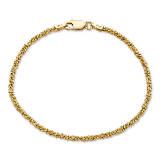 Sparkle Link Bracelet - 14k Gold Vermeil 925 Sterling Silver - 6"-8.5" - 3mm