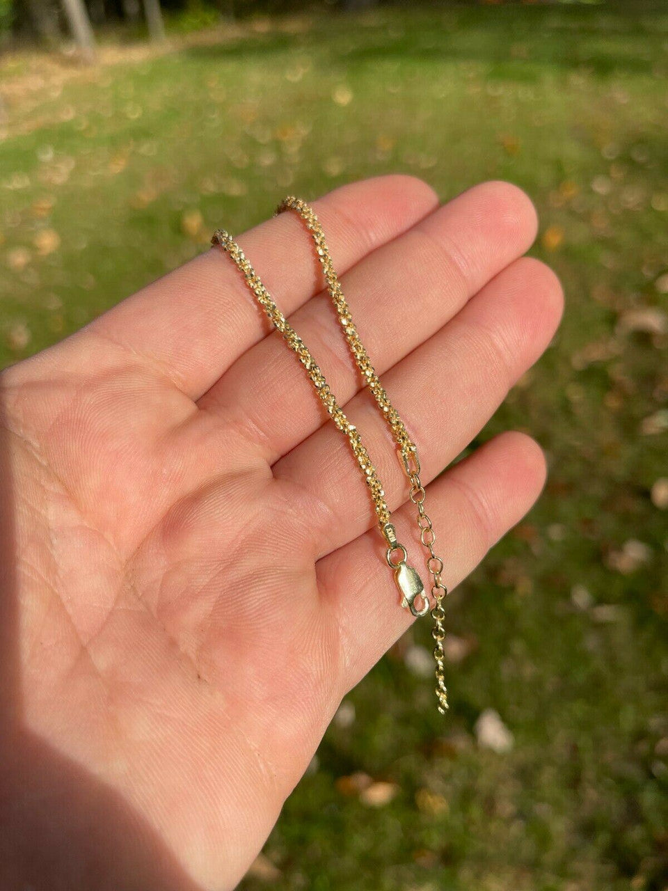 Ankle Bracelet 3mm Sparkle Rope Anklet 14k Gold Over 925 Silver 8