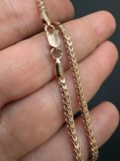 Franco Link Chain Necklace - Rose Gold Vermeil 925 Silver - 16"-30" - 2mm-5mm