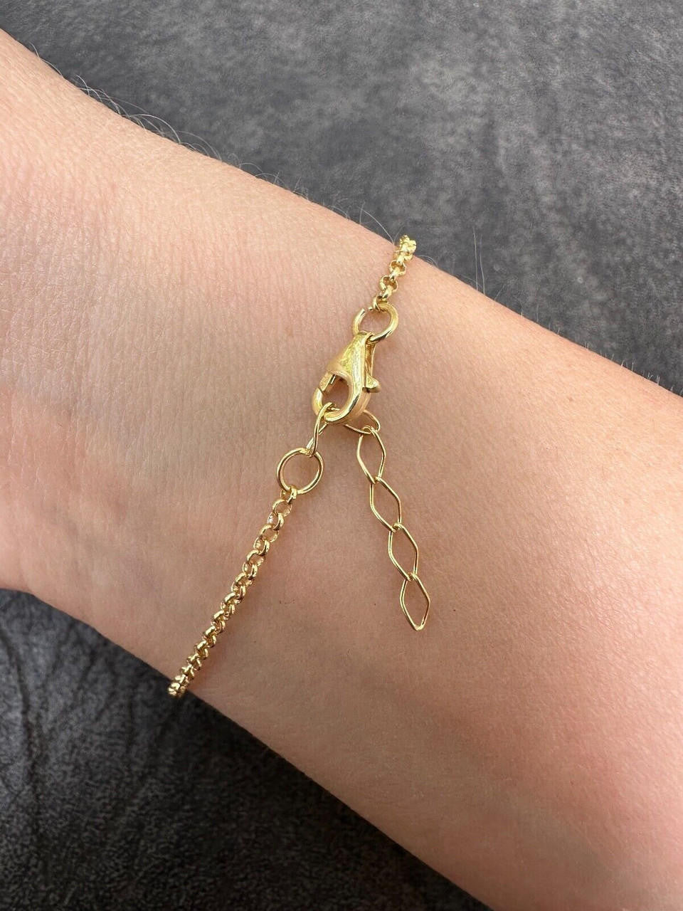 Hamsa Hand Bracelet Solid Real  925 Silver 14k Gold Plated Blue Enamel Evil Eye