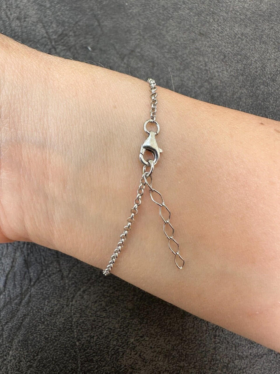 Hamsa Hand Bracelet Solid Real  925 Silver Blue Enamel Evil Eye Charm Adjustable