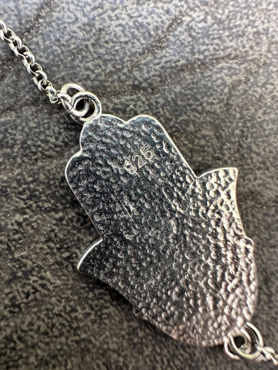 Hamsa Hand Bracelet Solid Real  925 Silver Blue Enamel Evil Eye Charm Adjustable