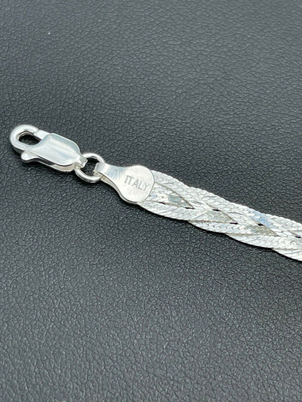 Handmade Ladies Solid 925 Sterling Silver Braided Herringbone Chain Necklace 6mm 14-22