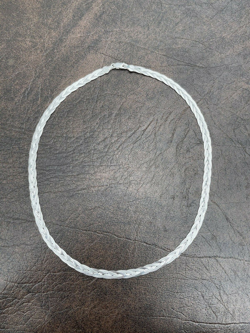 Handmade Ladies Solid 925 Sterling Silver Braided Herringbone Chain Necklace 6mm 14-22