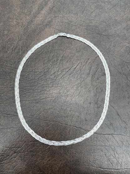 Handmade Ladies Solid 925 Sterling Silver Braided Herringbone Chain Necklace 6mm 14-22