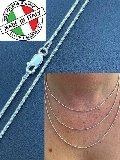 Handmade Solid 925 Sterling Silver 1.5mm Snake Chain Diamond Cut Ladies Necklace 14-30