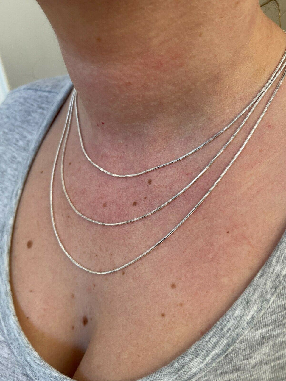 Handmade Solid 925 Sterling Silver 1.5mm Snake Chain Diamond Cut Ladies Necklace 14-30