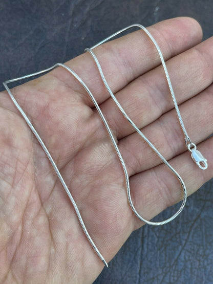 Handmade Solid 925 Sterling Silver 1.5mm Snake Chain Diamond Cut Ladies Necklace 14-30