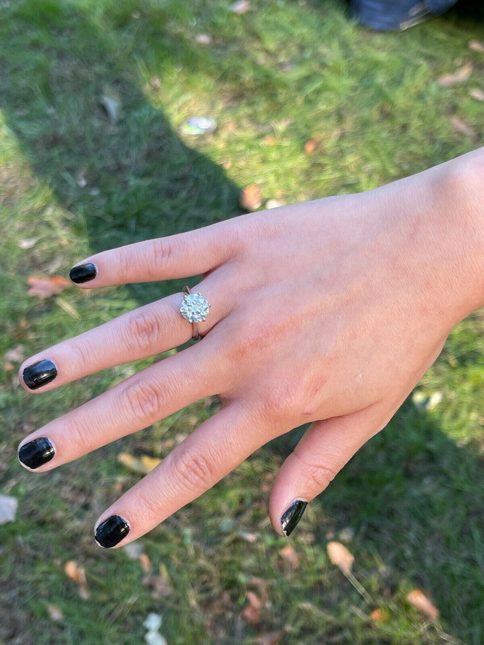 HarlemBling 0.5-4ct Real Moissanite Engagement Promise Ring Passes Diamond Tester 925 Silver